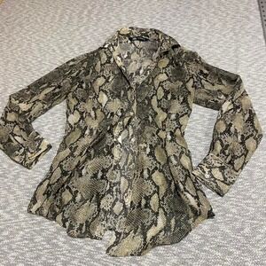 Zara snake print blouse long sleeves women Size XS. SKU998#blouse